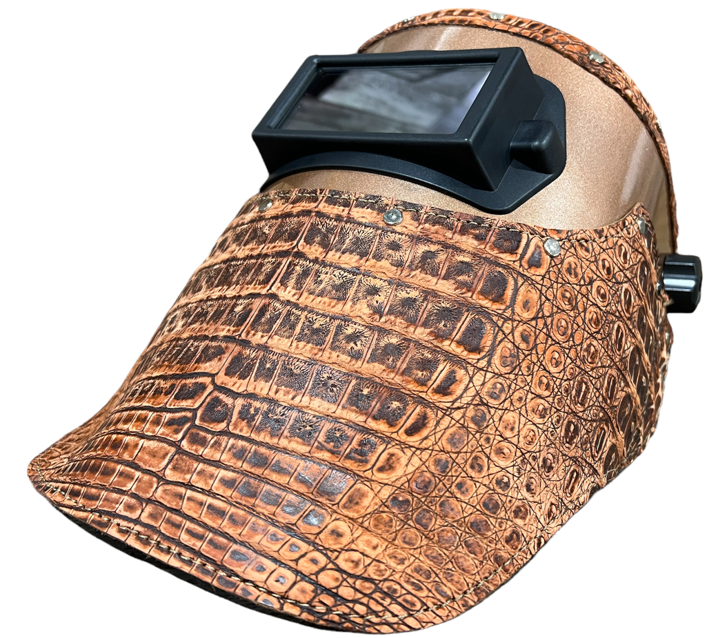 Outlaw Leather - Welding Hood - Cognac Sundance caiman